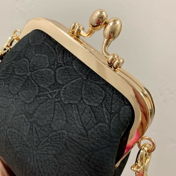 Handmade Genuine NuBuck Leather Floral Embossed Wristlet/Coin Pouch/Crossbody - Picture 13 of 14